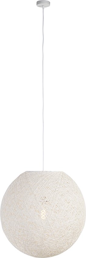 QAZQA corda - Lampe à suspension - 1 lumière - Ø 600 mm - Blanc