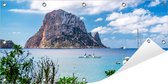 Tuinposter Ibiza 100 x 50 cm incl. Metalen ringen - (Buitenposter - Tuindoek - Buitencanvas - Schilderijen voor buiten - tuin decoratie)