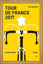 JUNIQE - Poster met houten lijst Tour de France 2017 -20x30 /Geel &