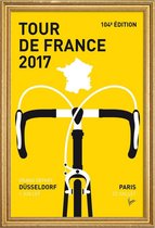 JUNIQE - Poster met houten lijst Tour de France 2017 -30x45 /Geel &