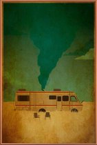 JUNIQE - Poster met kunststof lijst Breaking Bad Cooking -30x45 /Bruin