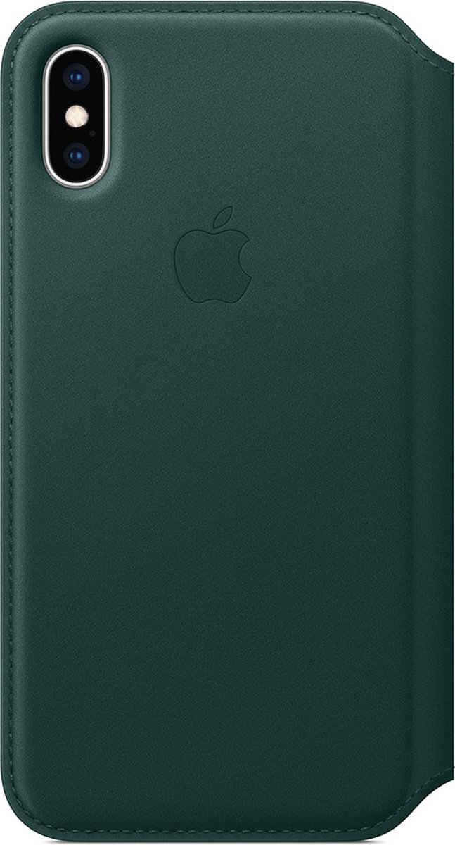 Apple - Leren Folio Hoesje - iPhone XS - Groen (Forest Green)
