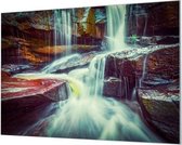 Wandpaneel Mistery Waterval  | 100 x 70  CM | Zilver frame | Wandgeschroefd (19 mm)