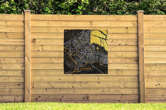 Nappe de jardin Plan d'étage - Gouda - Or - Zwart - 100x100 cm