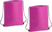 2x stuks fuchsia roze koeltas rugzak 32 x 42 cm - Koel rugtas/koeltassen