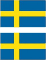 2x stuks vlag Zweden 90 x 150 cm feestartikelen - Zweden landen thema supporter/fan decoratie artikelen