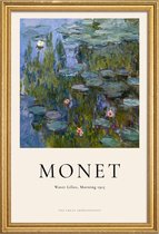 JUNIQE - Poster in houten lijst Monet - Water Lilies, Morning -40x60