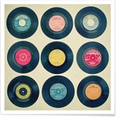 JUNIQE - Poster Vinyl collection -20x20 /Kleurrijk