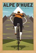 JUNIQE - Poster in houten lijst Alpe d'Huez -30x45 /Blauw & Grijs