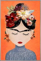 JUNIQE - Poster met kunststof lijst Frida Orange -20x30 /Oranje