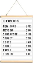 JUNIQE - Posterhanger Departure New York -20x30 /Wit & Zwart