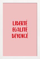 JUNIQE - Poster in houten lijst Liberté Egalité Beyoncé -30x45 /Roze