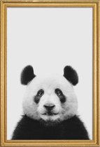 JUNIQE - Poster met houten lijst Panda II -20x30 /Wit & Zwart
