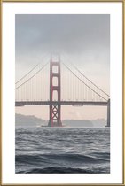 JUNIQE - Poster met kunststof lijst Golden Gate Bridge -40x60 /Grijs