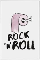 JUNIQE - Poster in kunststof lijst Rock 'n' Roll -30x45 /Roze & Wit