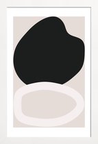 JUNIQE - Poster in houten lijst Dark Transparent -20x30 /Grijs & Ivoor