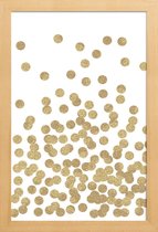 JUNIQE - Poster in houten lijst Gold Glitter -40x60 /Geel & Wit