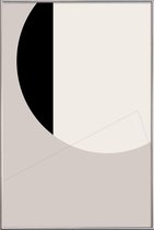 JUNIQE - Poster met kunststof lijst Black Side -60x90 /Grijs & Wit