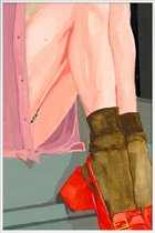JUNIQE - Poster in kunststof lijst The Waiting Girl -40x60 /Kleurrijk