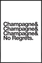 JUNIQE - Poster in kunststof lijst Champagne & Regrets -40x60 /Wit &