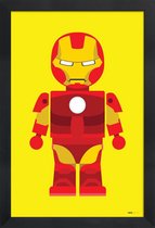 JUNIQE - Poster in houten lijst Iron Man Toy -30x45 /Geel & Rood