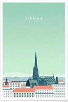 JUNIQE - Poster Wenen - retro -30x45 /Blauw