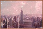 JUNIQE - Poster met kunststof lijst Stardust Covering NYC -40x60 /Roze