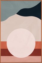 JUNIQE - Poster met kunststof lijst Moonlight -40x60 /Grijs & Ivoor