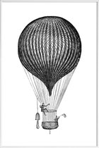 JUNIQE - Poster in kunststof lijst Air Balloon -20x30 /Wit & Zwart