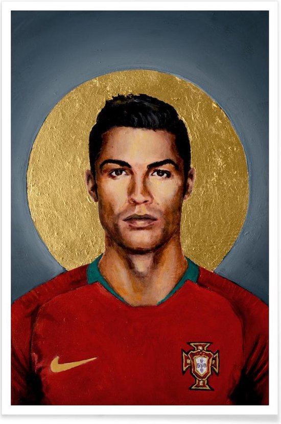 JUNIQE - Poster Football Icon - Cristiano Ronaldo -20x30 /Kleurrijk