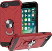 War-god Armor TPU + PC Schokbestendige magnetische beschermhoes met ringhouder voor iPhone 8/7 / SE 2020 (rood)