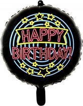 Wefiesta Folieballon Happy Birthday Neon 45 Cm Zwart
