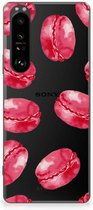 Hoesje Bumper Sony Xperia 1 III GSM Hoesje Transparant Pink Macarons