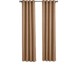 Larson - Luxe effen blackout gordijn - met ringen - 3m x 2.5m - Donker taupe