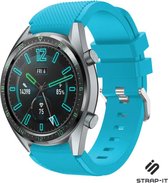 Siliconen Smartwatch bandje - Geschikt voor  Huawei Watch GT / GT2 siliconen bandje - lichtblauw - 42mm - Strap-it Horlogeband / Polsband / Armband