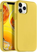 iPhone 12 Pro Max hoesje silicone - hoesje iPhone 12 Pro Max case - Nano Liquid siliconen Backcover - Geel