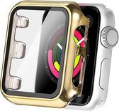 Geschikt voor Apple Watch 1/2/3 38 mm Hoesje en Screen protector in 1 - Goud - iWatch 1/2/3 360 graden - 38 mm