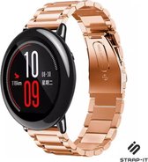 Stalen Smartwatch bandje - Geschikt voor  Xiaomi Amazfit Pace stalen band - rosé goud - Strap-it Horlogeband / Polsband / Armband