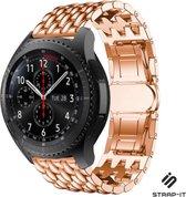 Stalen Smartwatch bandje - Geschikt voor  Samsung Galaxy Watch stalen draak band 45mm/46mm - rosé goud - Strap-it Horlogeband / Polsband / Armband