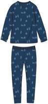 Woody pyjama jongens/heren - blauw met kat all-over print - kat - 202-1-PLC-T/984 - maat 98