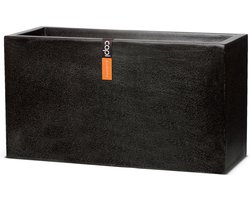Capi Europe - Bloembak rechthoek Terrazzo - 100x40x55 - Zwart - Bloempot voor buiten - FIT110
