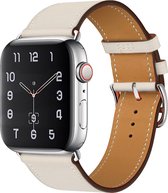 Bandje geschikt voor Apple Watch 38/40MM - Maat L - Horlogebandje - Polsband - Kunstleer - Wit