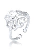 Elli Dames Ring dames ornament uitgesneden bloem in 925 sterling zilver rose goud verguld