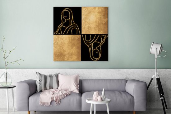 Peintures sur toile - Maîtres anciens - Collage - Or - 90x90 cm - Décoration murale