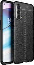 Voor OnePlus Nord CE 5G Litchi-textuur TPU schokbestendig hoesje (zwart)