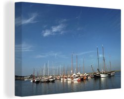 Canvas Schilderij Een haven bij Ameland - 120x80 cm - Wanddecoratie