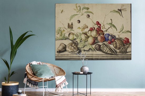 Nature morte - Peinture de Balthasar van der Ast 160x120 cm - Tirage photo sur Toile (Décoration murale salon / chambre) XXL / Groot format!