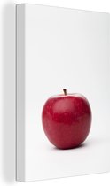 Pomme rouge devant fond blanc 120x180 cm - Tirage photo sur toile (Décoration murale salon / chambre) XXL / Groot format!
