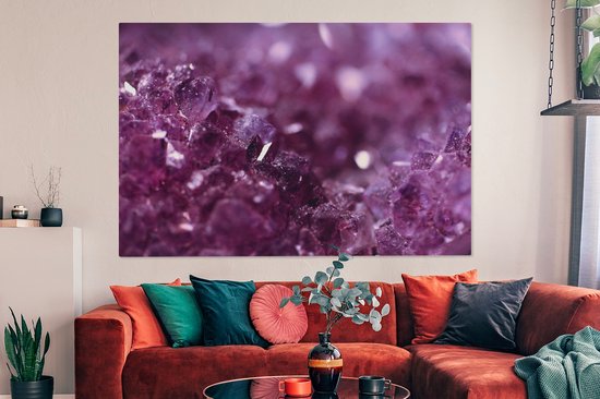 Tableau sur toile Gros plan d'une améthyste violette - 150x100 cm - Décoration murale