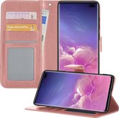 Samsung S10 Hoesje Book Case Hoes - Samsung Galaxy S10 Hoesje Case Portemonnee Cover - Samsung S10 Hoes Wallet Case Hoesje - rose Goud